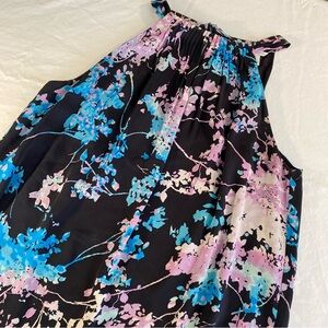 Diane von Furstenberg DVF Lexi Floral Silk Daze Sky Mauve Top Medium